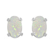 Oval-Shaped Opal Stud Earrings in 14K White Gold (0.54 ct)