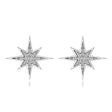Diamond Adorned North Star Earrings 14k White Gold (0.16ct)