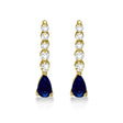 Pear Sapphire & Diamond Graduated Drop Earrings 14k Yellow Gold (0.80ctw)