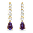 Pear Lab Alexandrite & Diamond Graduated Drop Earrings 14k Yellow Gold (0.80ctw)