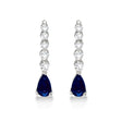 Pear Lab Sapphire & Diamond Graduated Drop Earrings 14k White Gold (0.80ctw)