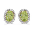 Diamond and Peridot Earrings 14k Yellow Gold 1.82ct