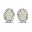 Diamond and Opal Earrings 14k Yellow Gold (1.10ct)