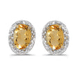 Diamond and Citrine Earrings 14k Yellow Gold (0.90ct)