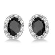 Diamond and Black Onyx Earrings 14k White Gold 2.20ct