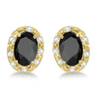 Diamond and Black Onyx Earrings 14k Yellow Gold 2.20ct
