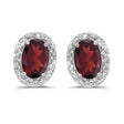 Diamond and Garnet Earrings 14k White Gold 1.92ct