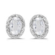 Diamond and White Topaz Earrings 14k White Gold (1.14ct)