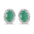 Diamond and Emerald Earrings 14k White Gold 1.58ct