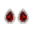 Pear Ruby and Diamond Stud Earrings 14k Yellow Gold (1.52ct)