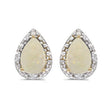 Pear Opal and Diamond Stud Earrings 14k Yellow Gold (1.72ct)