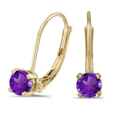 Amethyst Lever-Back Drop Earrings 14k Yellow Gold (0.40ctw)
