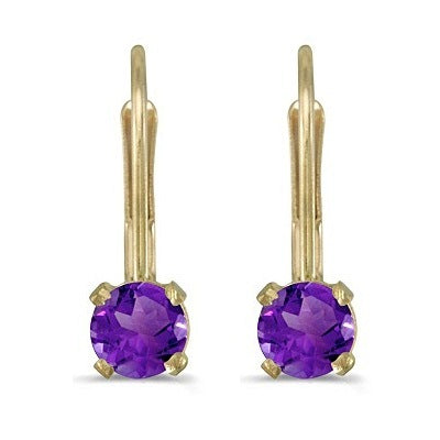 Amethyst Lever-Back Drop Earrings 14k Yellow Gold (0.40ctw)