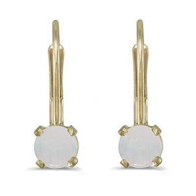 Opal Lever-Back Drop Earrings 14k Yellow Gold (0.60ctw)