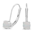 Opal Lever-Back Drop Earrings 14k White Gold (0.60ctw)