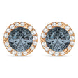 Lab Diamond and Lab Gray Spinel Earrings Halo 14K Rose Gold (1.15ct)