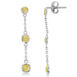 Fancy Yellow Diamond Station Drop Earrings 14k White Gold (0.25ct)