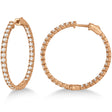 Large Round Lab Diamond Hoop Earrings 14k Rose Gold (2.05ct)