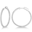 Medium Thin Round Diamond Hoop Earrings 14k White Gold (1.50ct)