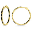 Large Round Black Diamond Hoop Earrings 14k Yellow Gold (2.05ct)
