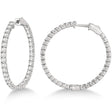 Large Round Lab Diamond Hoop Earrings 14k White Gold (2.05ct)