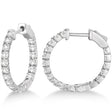 Fancy Small Round Lab Diamond Hoop Earrings 14k White Gold (1.00ct)