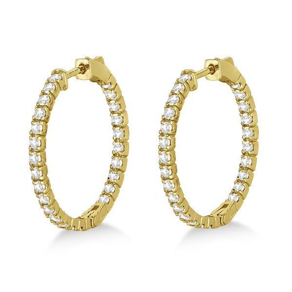 Medium Round Lab Diamond Hoop Earrings 14k Yellow Gold (1.55ct)
