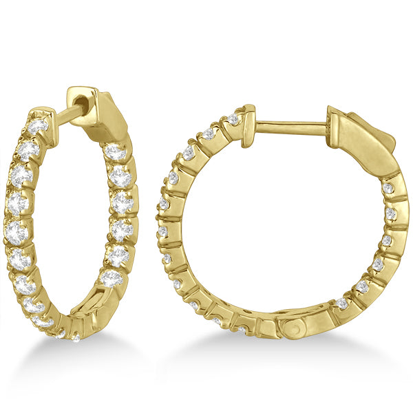 Fancy Small Round Lab Diamond Hoop Earrings 14k Yellow Gold (1.00ct)