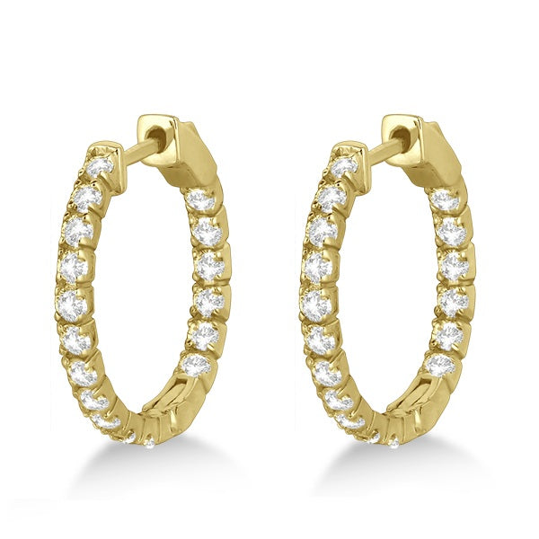 Fancy Small Round Lab Diamond Hoop Earrings 14k Yellow Gold (1.00ct)