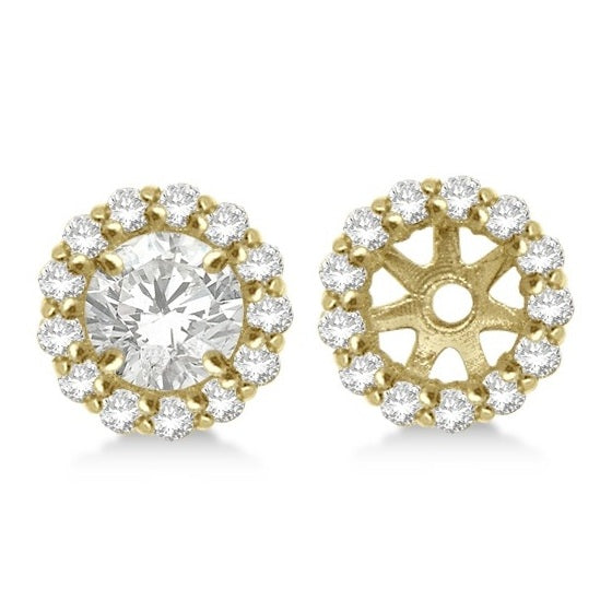Round Diamond Earring Jackets for 5mm Studs 14K Yellow Gold (0.50ct)
