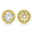 Round Yellow Diamond Earring Jackets for 9mm Studs 14K Y. Gold  (0.75ct)