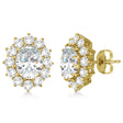 Oval Moissanite and Diamond Earrings 14k Yellow Gold (7.10ctw)