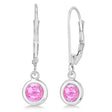 Leverback Dangling Drop Pink Sapphire Earrings 14k White Gold (1.00ct)