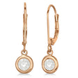 Leverback Dangling Drop Diamond Earrings 14k Rose Gold (0.50ct)