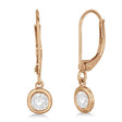 Leverback Dangling Drop Diamond Earrings 14k Rose Gold (1.00ct)