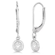 Leverback Dangling Drop Diamond Earrings 14k White Gold (0.40ct)