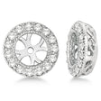 Vintage Round Cut Diamond Earring Jackets 14k White Gold (0.30ct)
