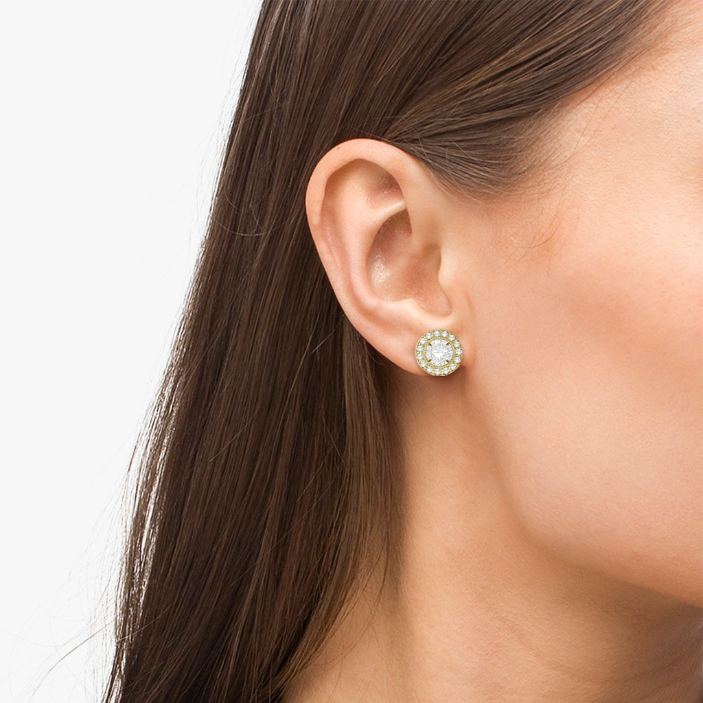 Vintage Round Cut Diamond Earring Jackets 14k Yellow Gold (0.30ct)