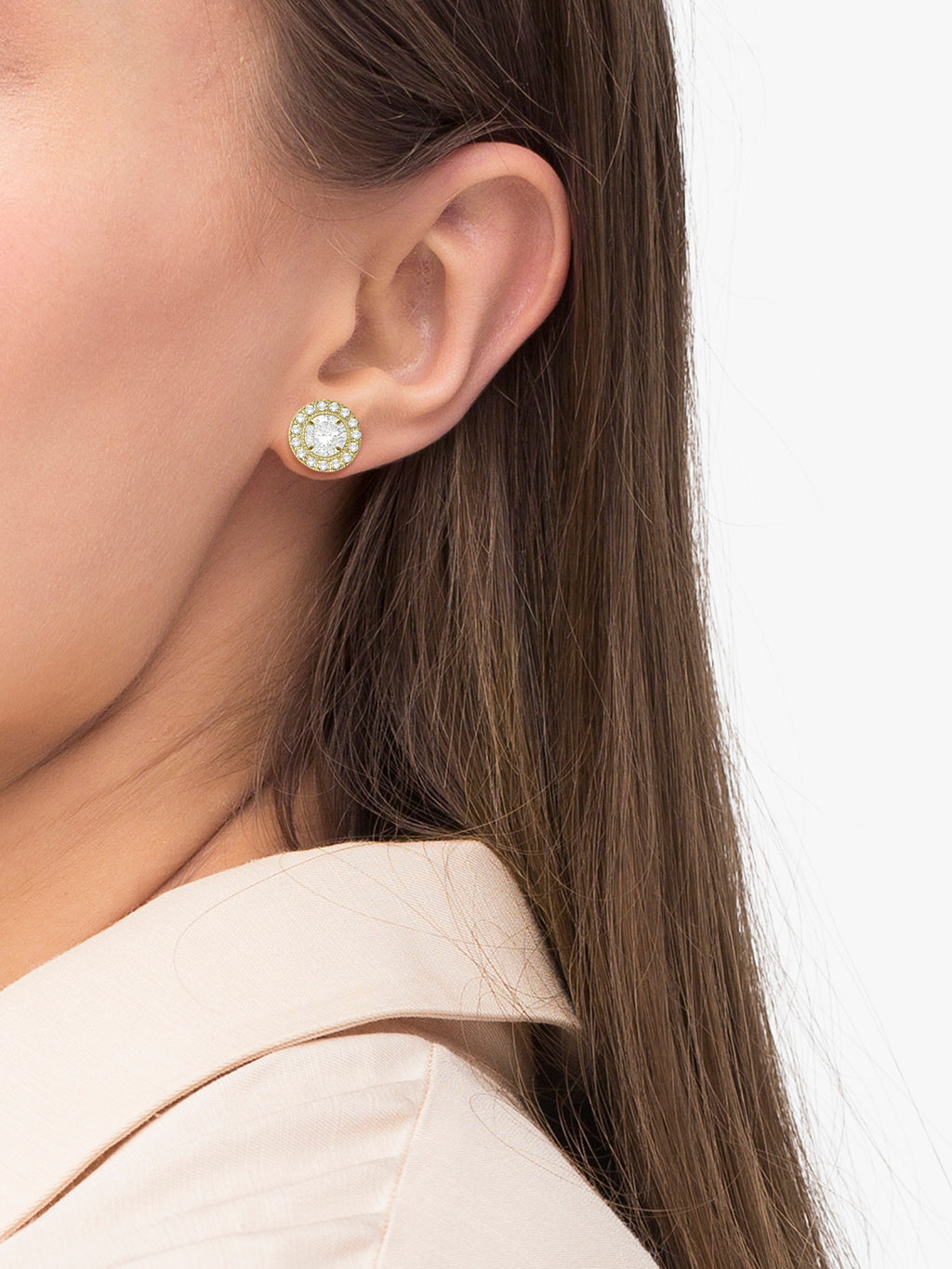 Vintage Round Cut Diamond Earring Jackets 14k Yellow Gold (0.34ct)