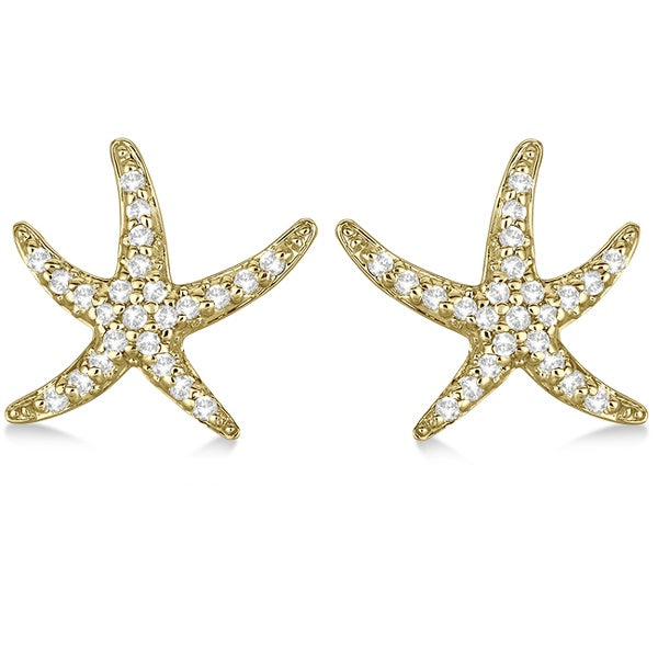 Diamond Starfish Earrings 14k Yellow Gold (0.50ct)