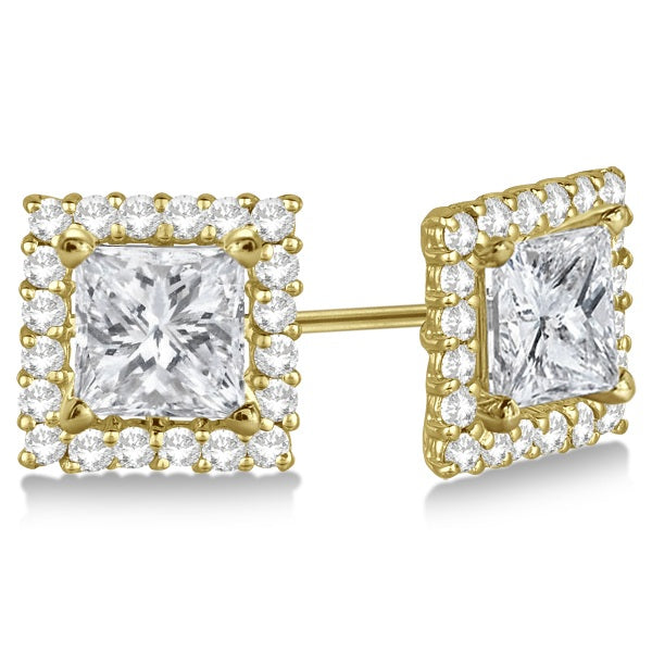 Square Diamond Earring Jackets Pave-Set 14k Yellow Gold (0.46ct)