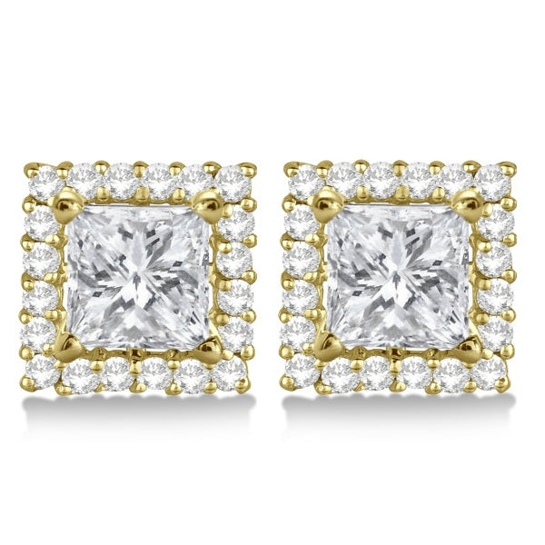 Square Diamond Earring Jackets Pave-Set 14k Yellow Gold (1.01ct)