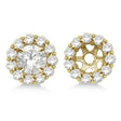 Round Diamond Earring Jackets for 4mm Studs 14K Yellow Gold (0.64ct)