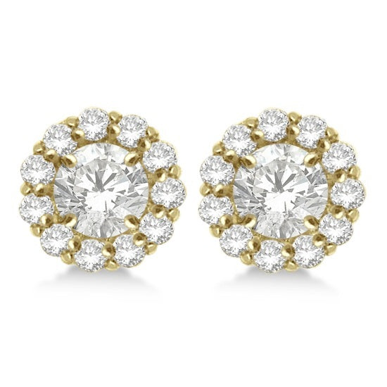 Round Diamond Earring Jackets for 7mm Studs 14K Yellow Gold (0.90ct)