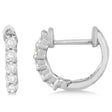 Hinged Hoop Diamond Huggie Style Earrings 14k White Gold (0.25ct)