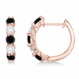 Prong Set Black & Lab White Diamond Hoop Earrings 14k Rose Gold (1.94ct)