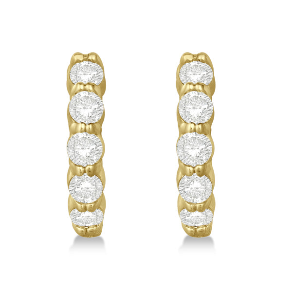 Hinged Hoop Lab Diamond Huggie Style Earrings 14k Yellow Gold (1.00ct)