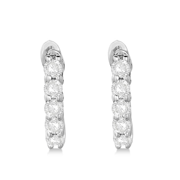 Hinged Hoop Lab Diamond Huggie Style Earrings 14k White Gold (0.25ct)