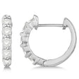 Hinged Hoop Lab Diamond Huggie Style Earrings 14k White Gold (0.50ct)
