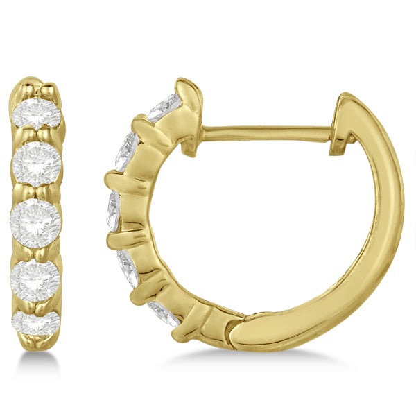 Hinged Hoop Lab Diamond Huggie Style Earrings 14k Yellow Gold (0.50ct)